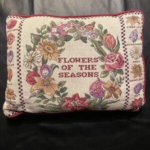 Tapestry Pillow Kemp and Beatley Flowers Of The Seasons